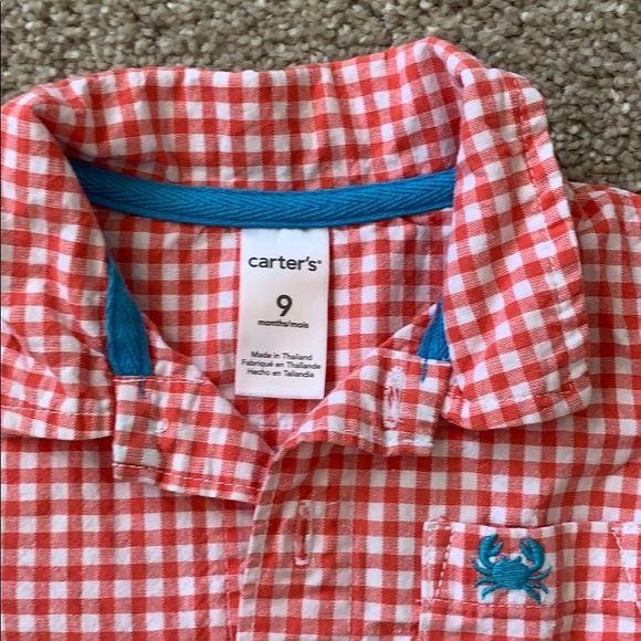 Carters boys salmon romper one piece - Picture 2 of 2